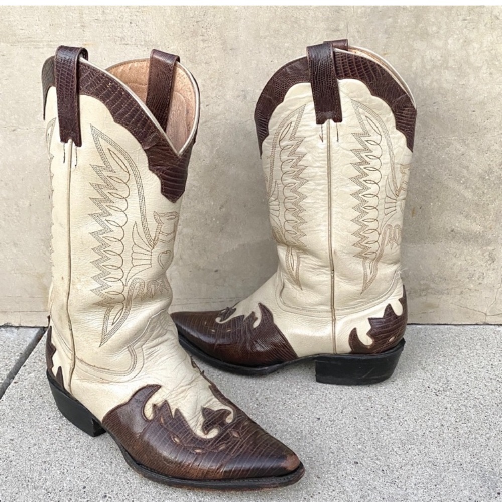 Vintage REBELDE cowboy boots women men leather